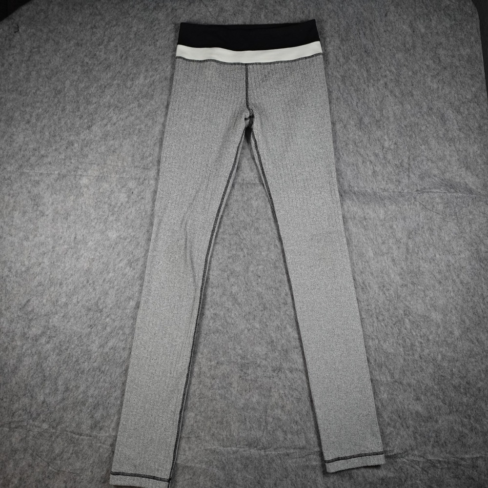 Lululemon Leggings Womens 6 Gray Herringbone Yoga Full Length 34" Run‎ Gym